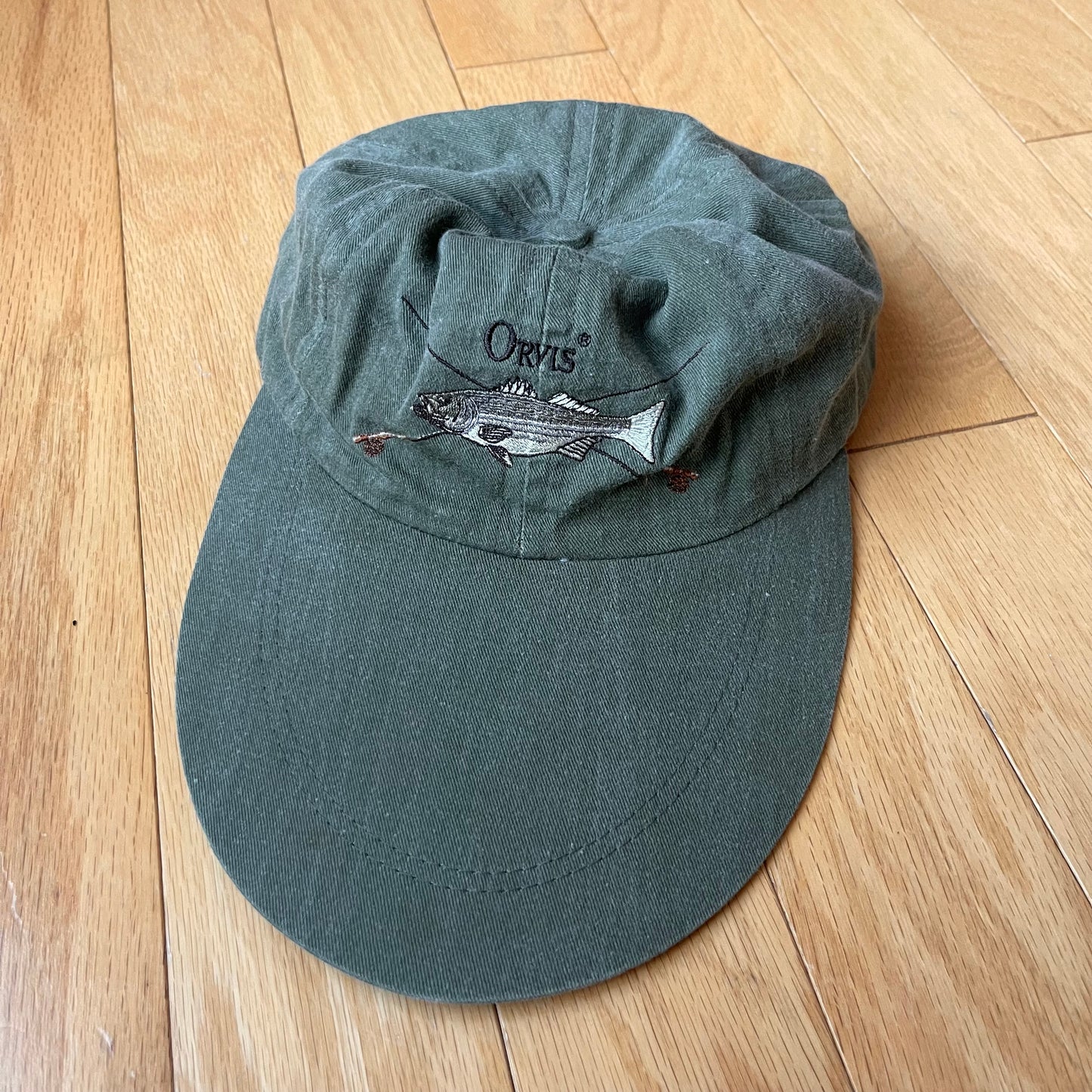 Vintage Orvis Embroidered Striper Long Bill Hat