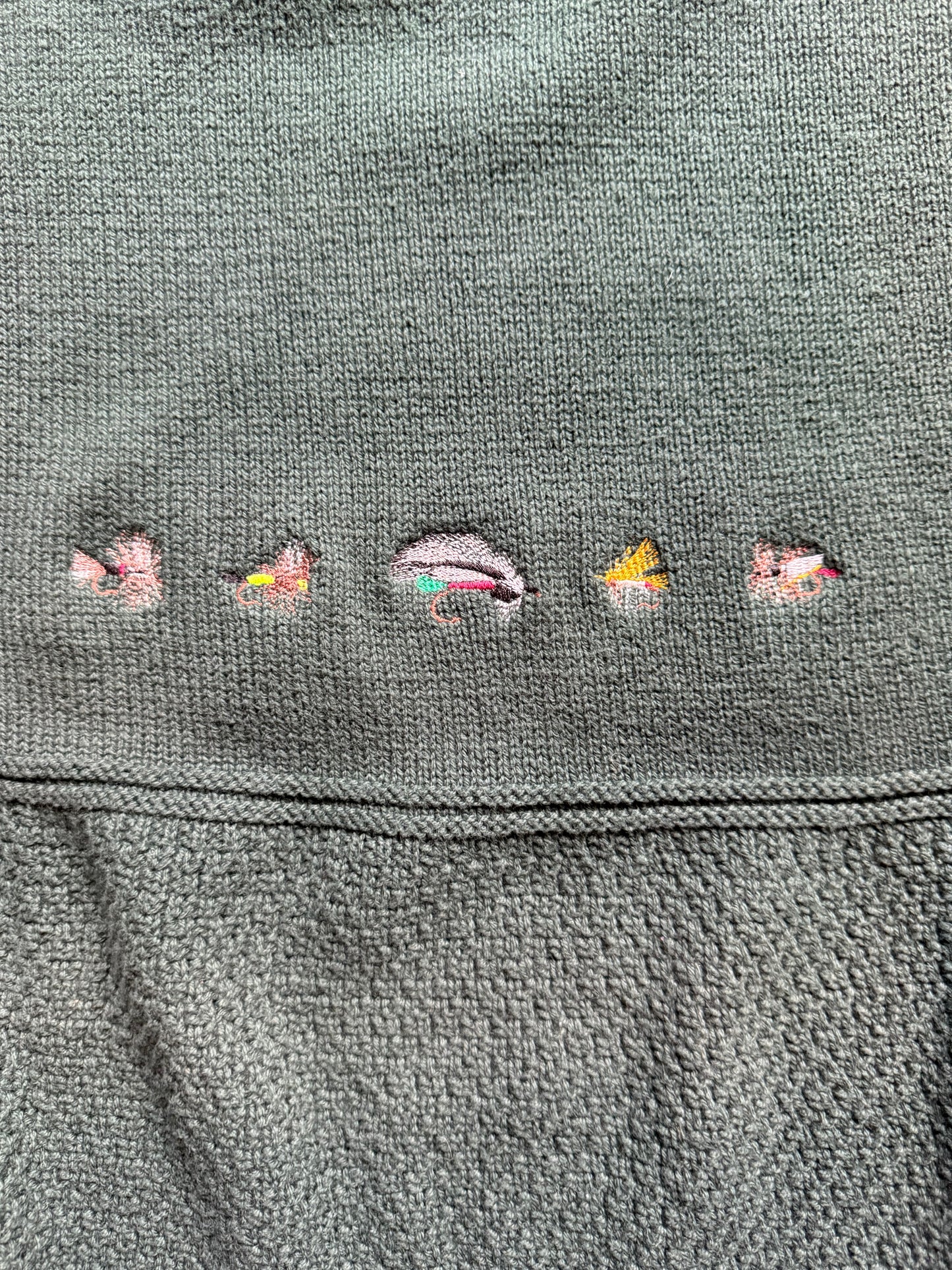 Vintage Orvis Embroiederd 5 Fly Sweater