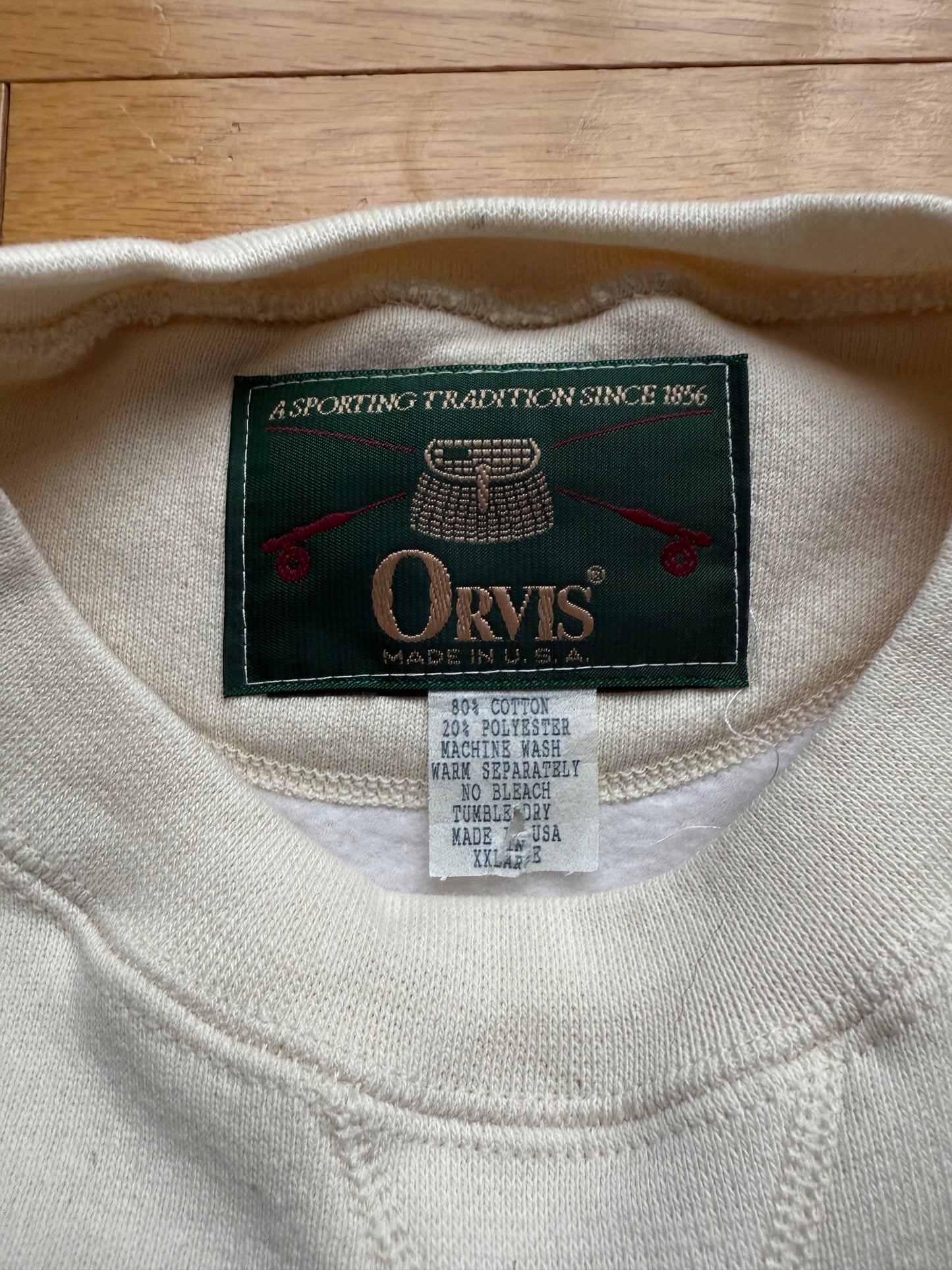 Rare Vintage Orvis Embroidered Fly Gear Sweatshirt