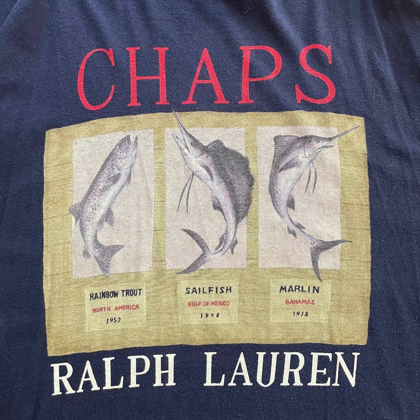 Vintage Chaps RL Trout Sailfish Marlin Tee