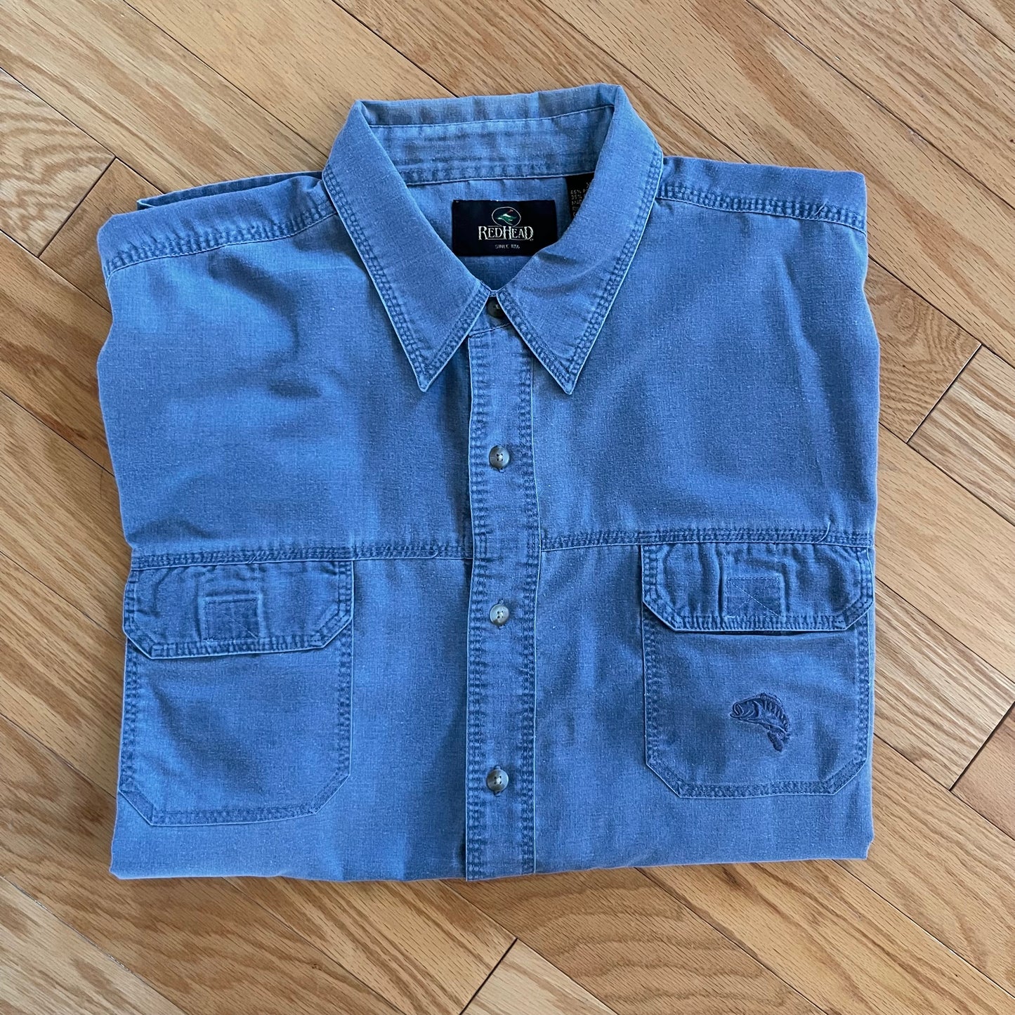 Vintage Red Head Blue Bass Shirt