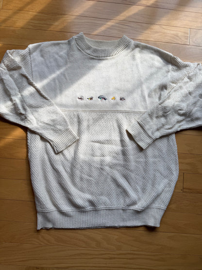 Vintage Orvis Embroidered 5 Fly Sweater