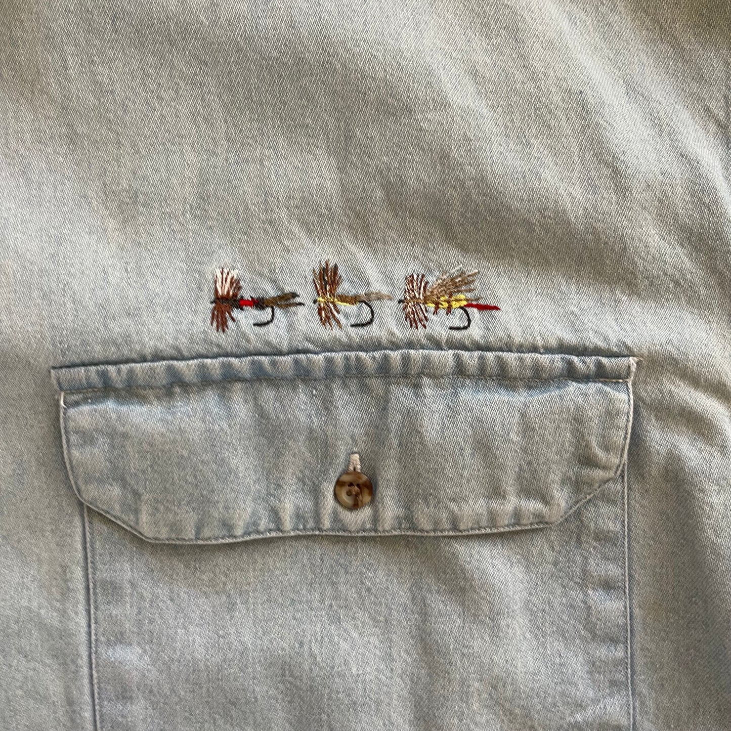 Vintage Eddie Bauer Embroidered Flies Shirt