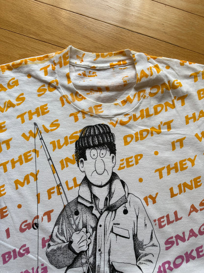 Vintage Fishing Excuses AOP Tee. Size L