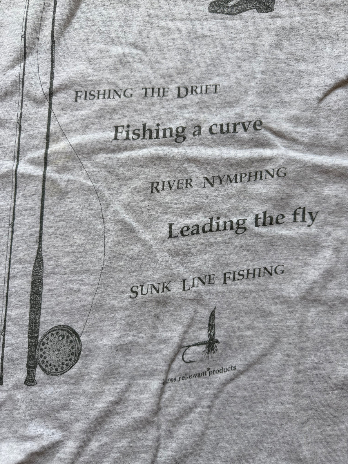 Vintage AOP Fly Fishing Essentials Tee. Size XL