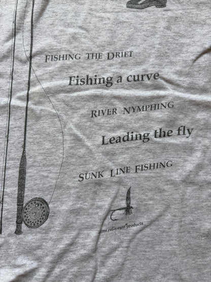Vintage AOP Fly Fishing Essentials Tee. Size XL