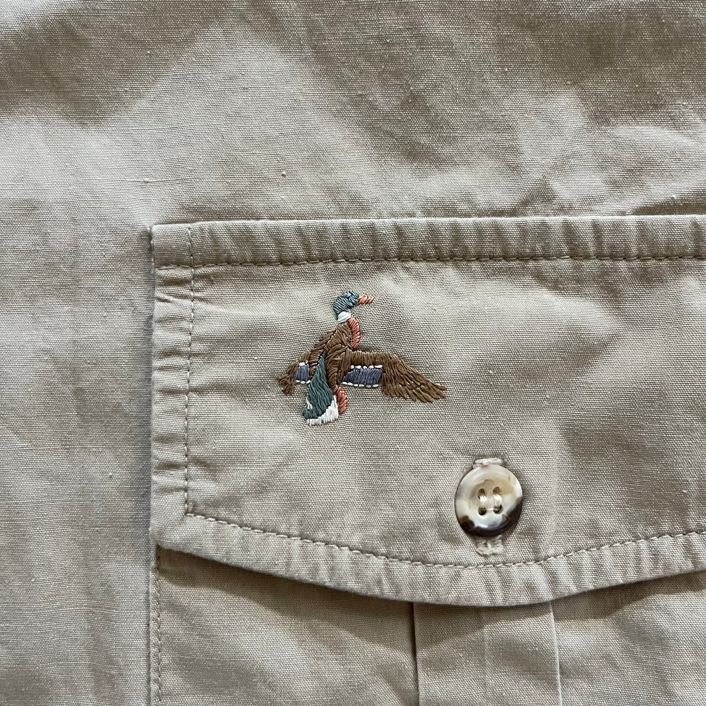 Vintage 80s Duck Embroidered Short Sleeve Shirt