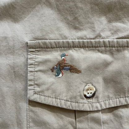 Vintage 80s Duck Embroidered Short Sleeve Shirt