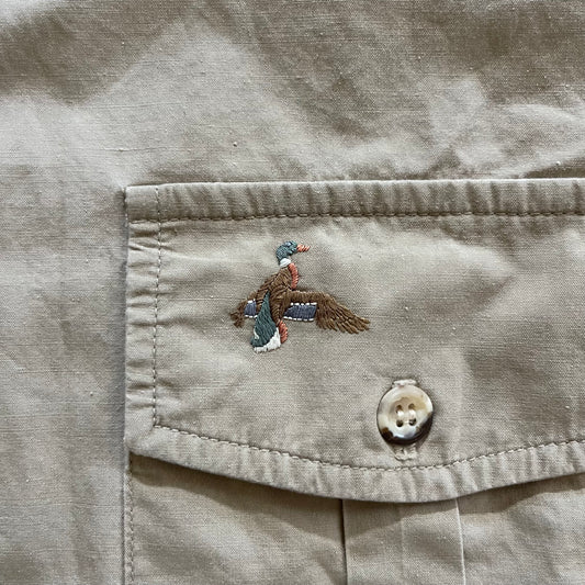 Vintage 80s Duck Embroidered Short Sleeve Shirt