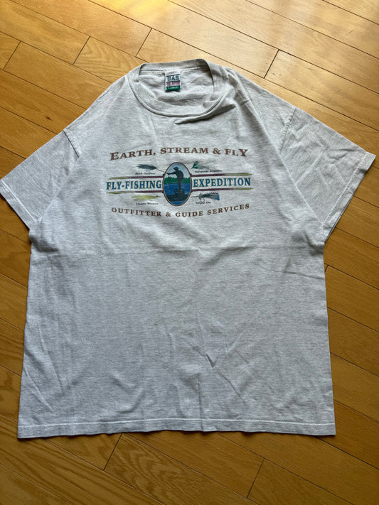 Vintage Earth, Stream & Fly Tee. Size L