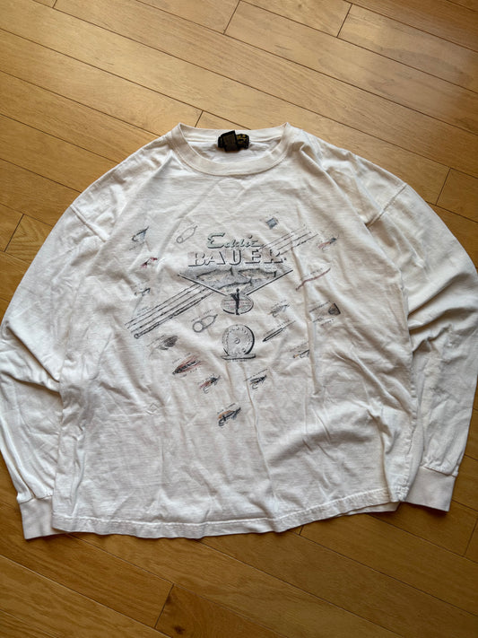 Vintage Eddie Bauer Fly Gear Long Sleeve Tee. Size L