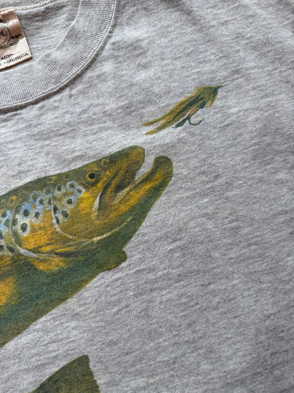 Vintage Wasatch Dry Goods Brown Trout Tee. Size L