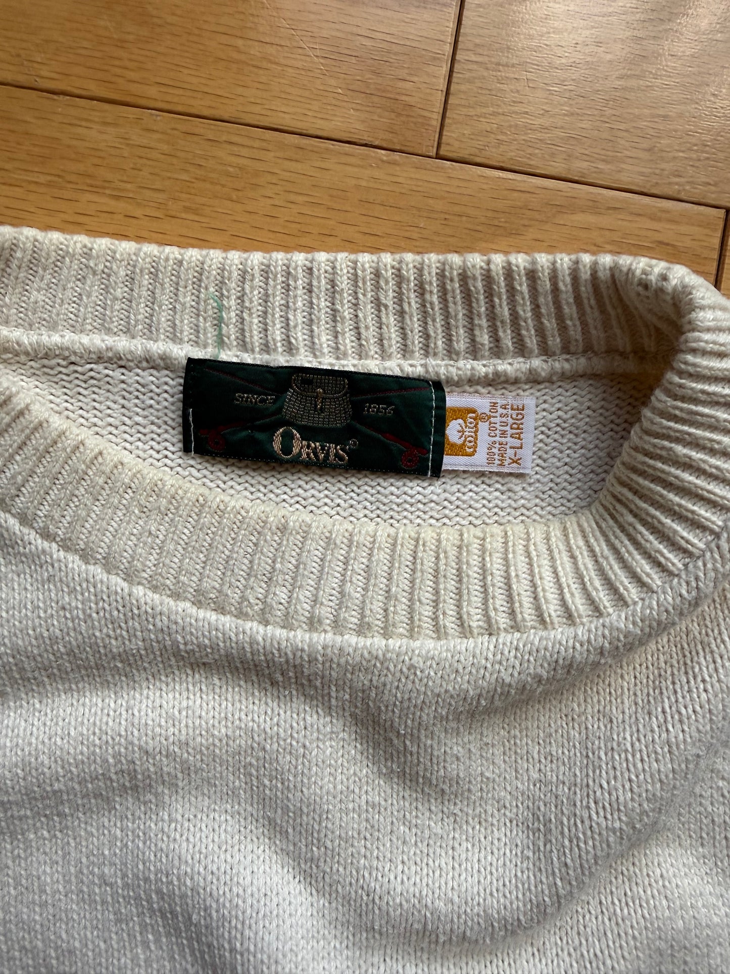 Vintage Orvis Embroidered 5 Fly Sweater