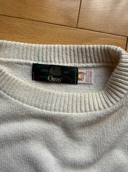 Vintage Orvis Embroidered 5 Fly Sweater