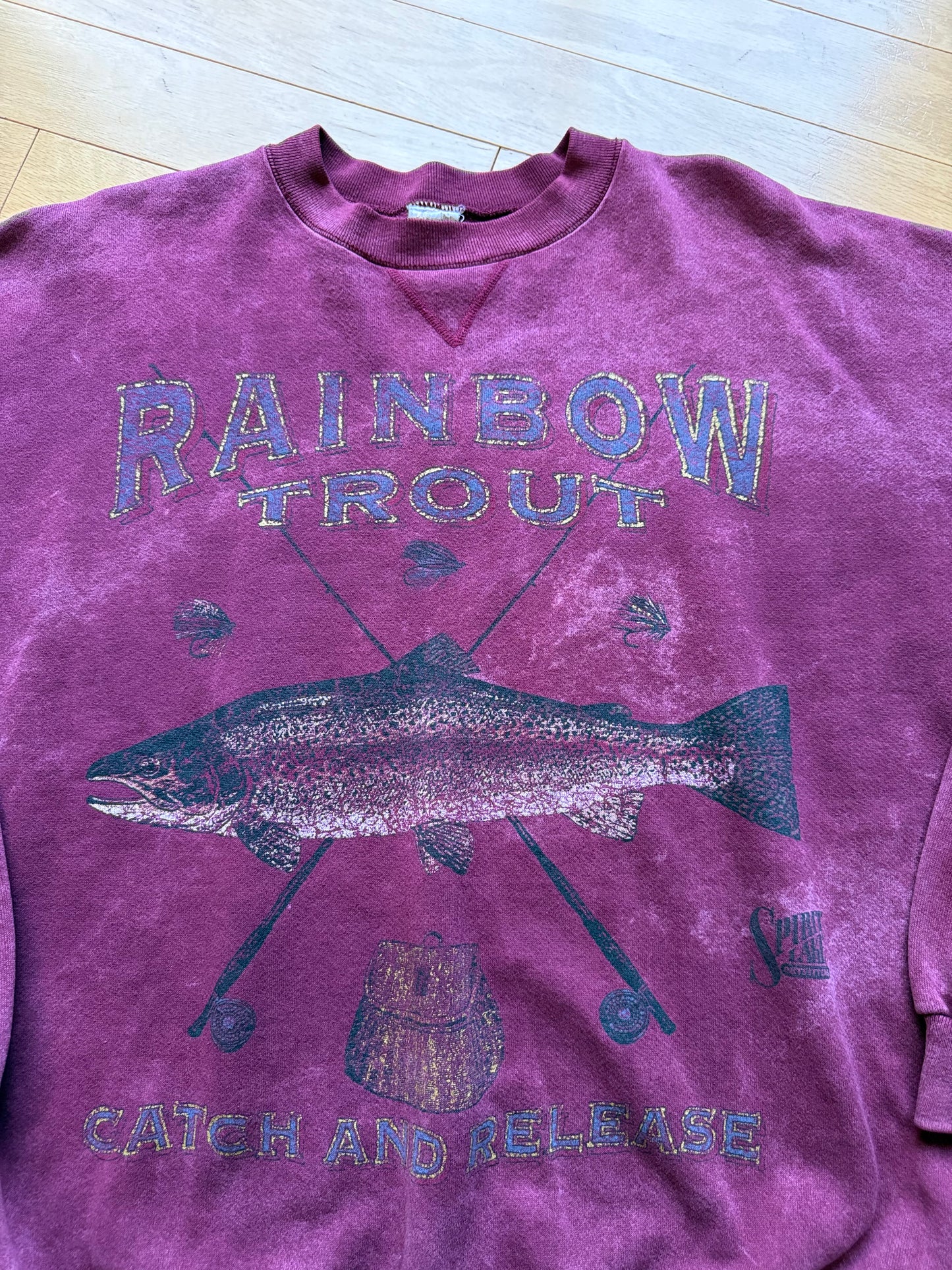 Vintage Rainow Trout Catch & Release Crewneck. Size XXL