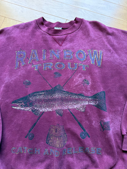 Vintage Rainow Trout Catch & Release Crewneck. Size XXL