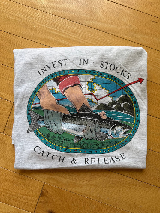 Vintage Invest In Stocks Tee. Size XL