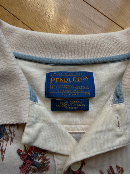 Vintage Pendleton Fisherman Print Polo. Size M