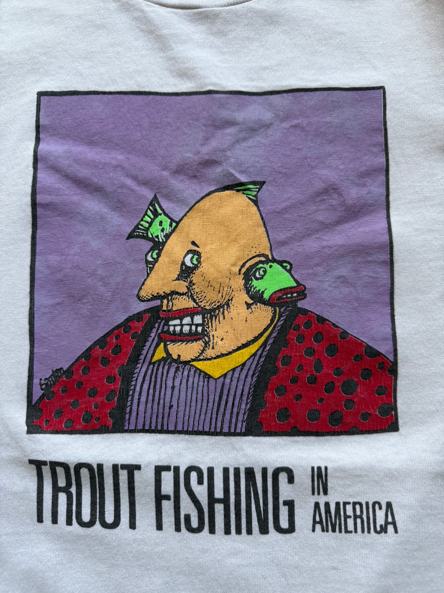Vintage Trout Fishing in America Tee. Size XL