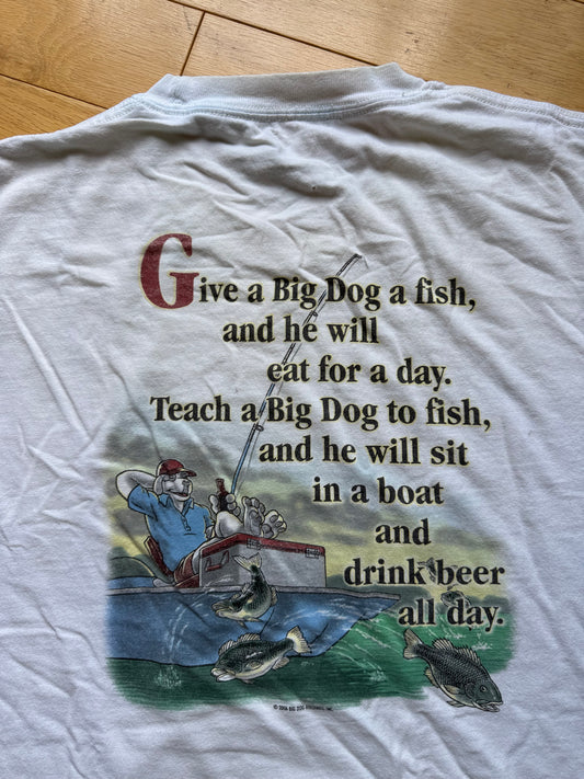 Vintage Give a Big Dog a Fish Tee. Size L