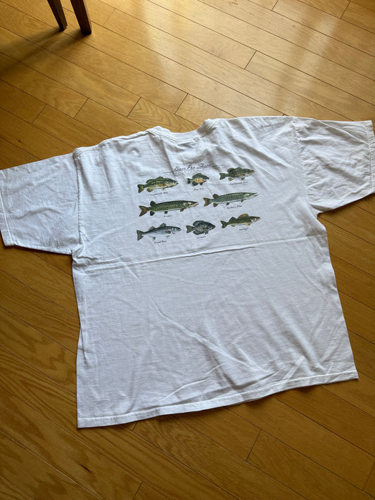 Vintage Bass Pro Shops Fresh Water Angler Tee. Size XXL