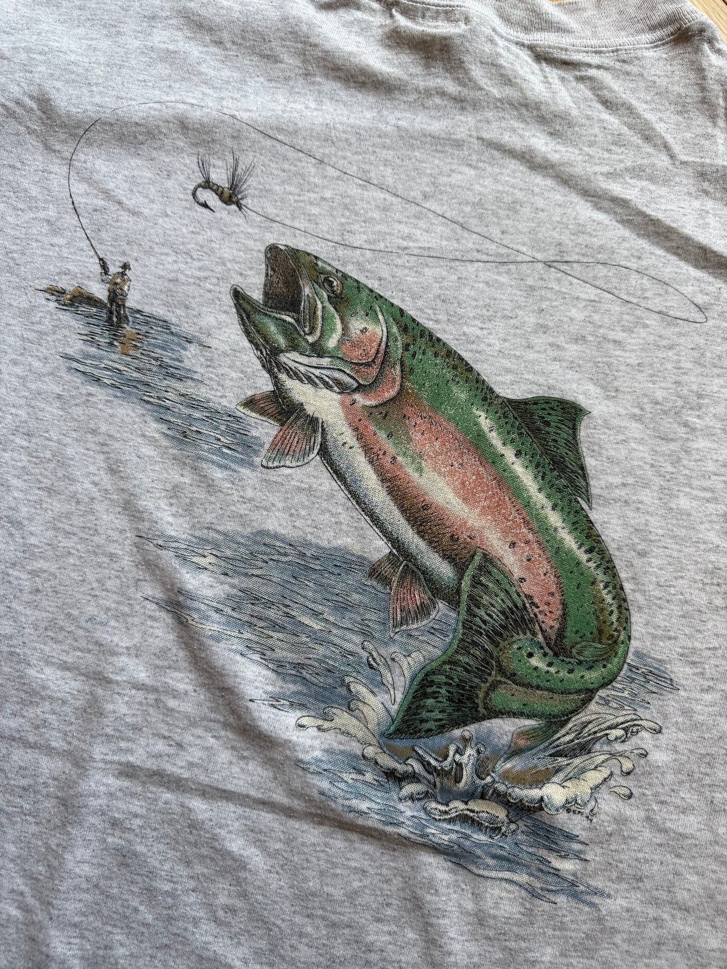 Vintage West Virginia Rainbow Trout Tee. Size L