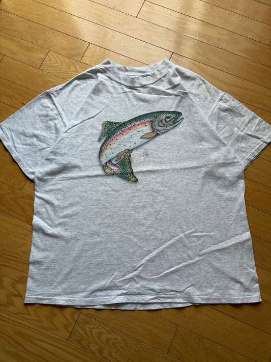 Vintage Rianbow Trout Tee. Size XL