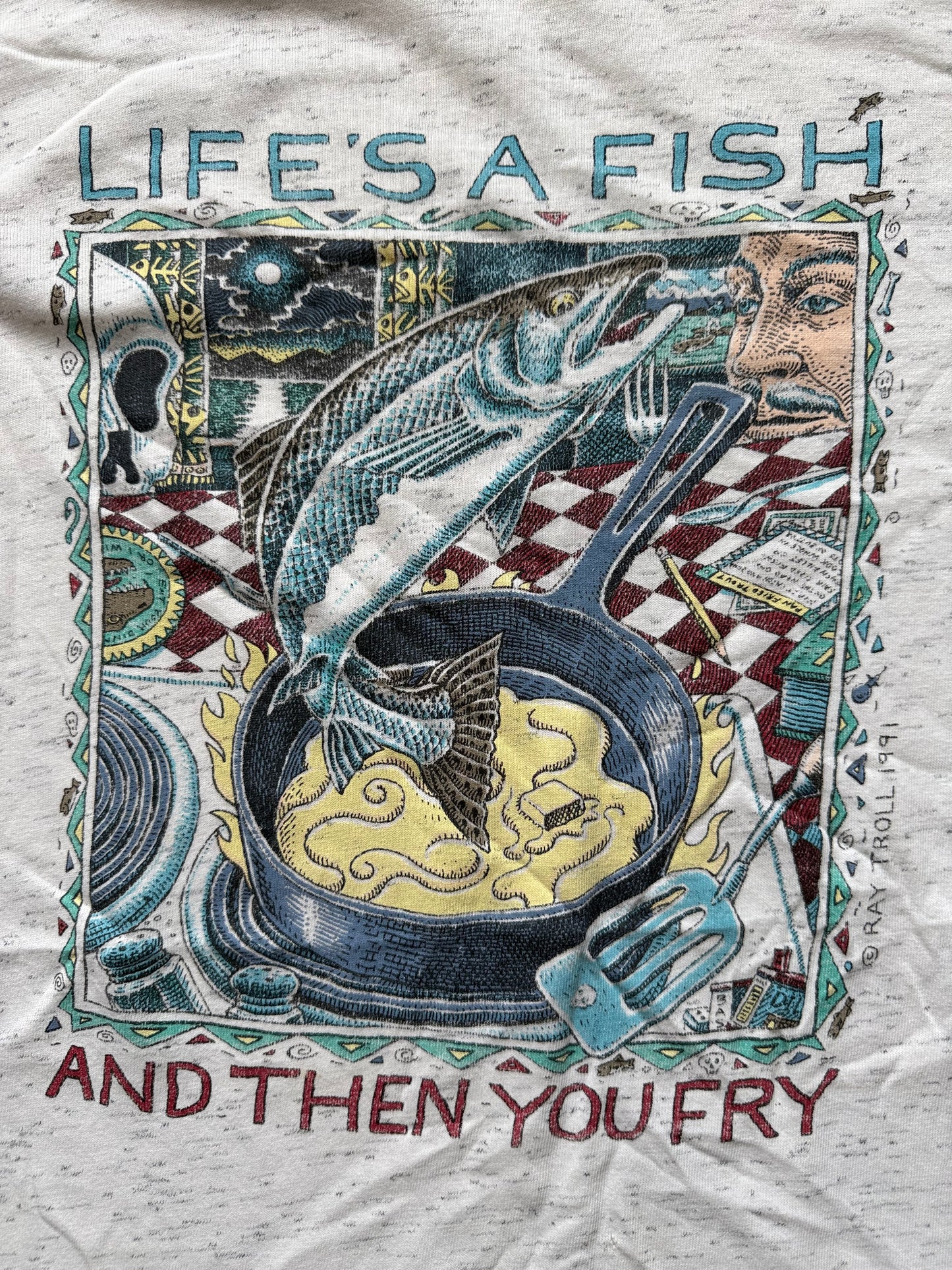 Vintage Ray Troll Life's A Fish Tee. Size XL