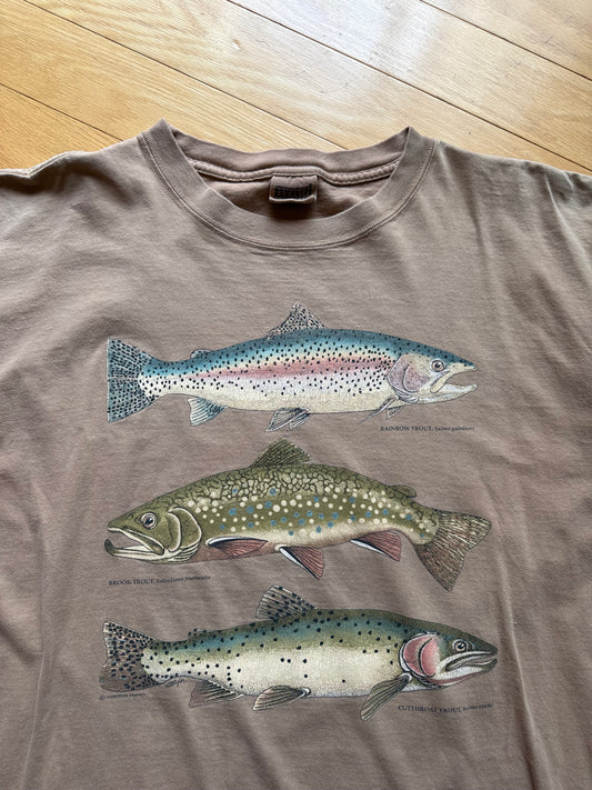 Vintage Harborside Graphics Trout Trio Tee. Size L