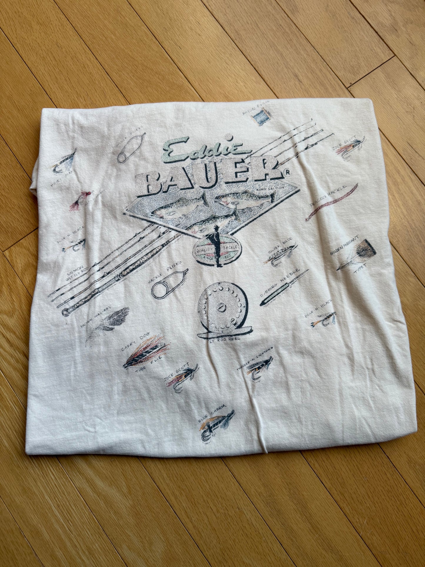 Vintage Eddie Bauer Fly Gear Long Sleeve Tee. Size L