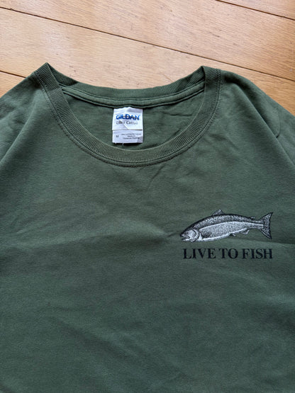 Vintage Ray Troll Fish To Live Live To Fish Tee. Size M
