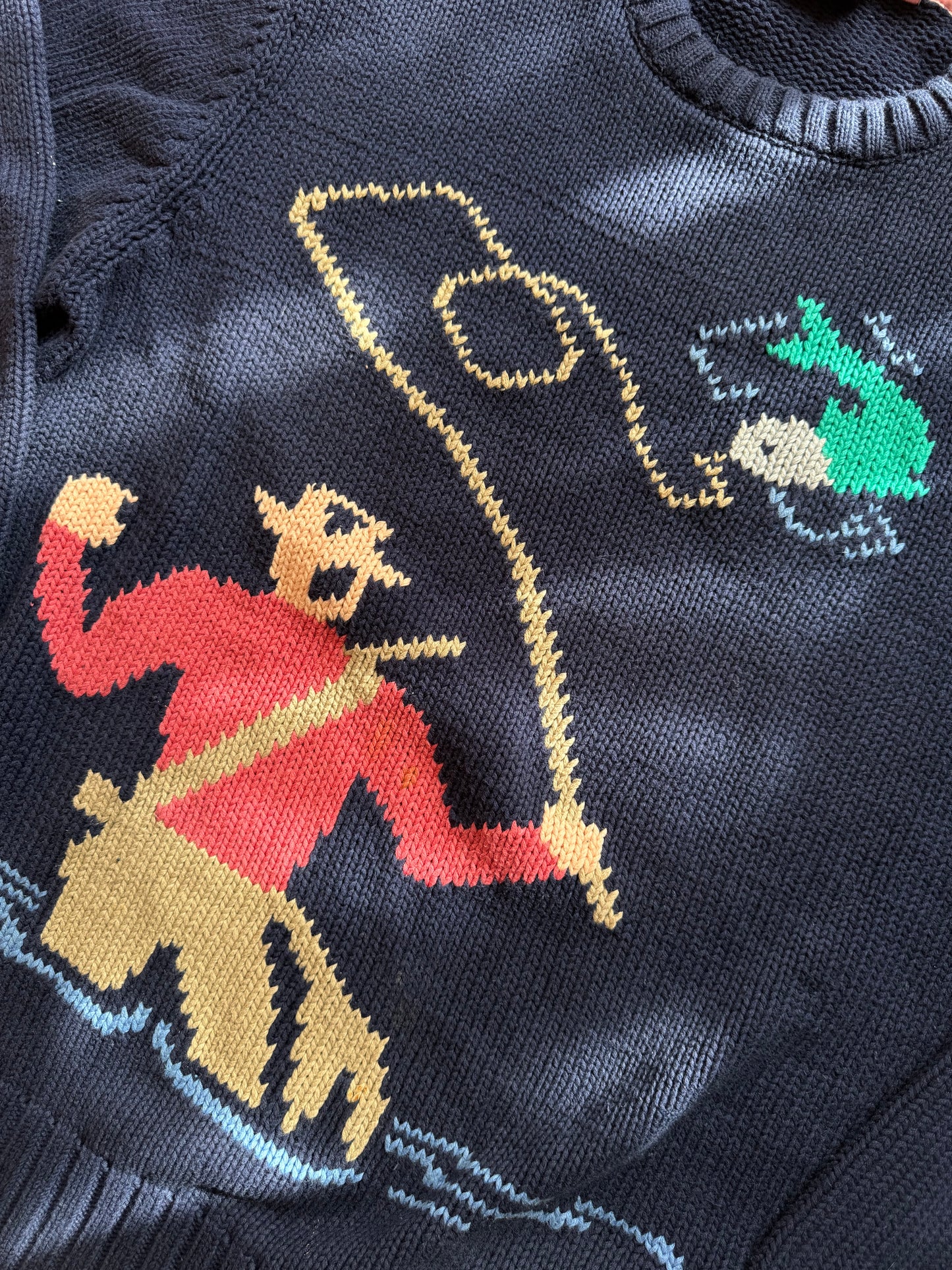 Vintage Chaps Ralph Lauren Knit Wading Fisherman Sweater