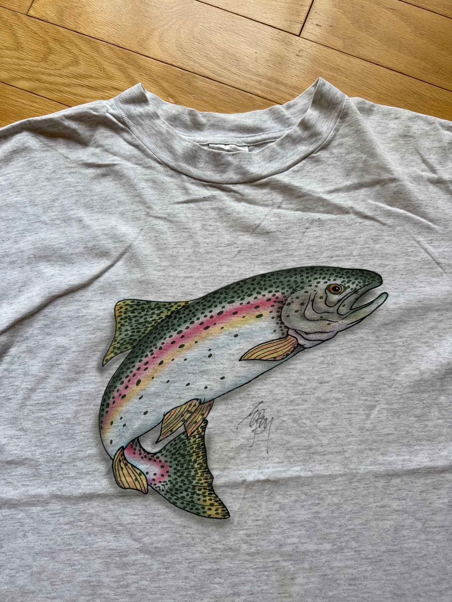 Vintage Rianbow Trout Tee. Size XL