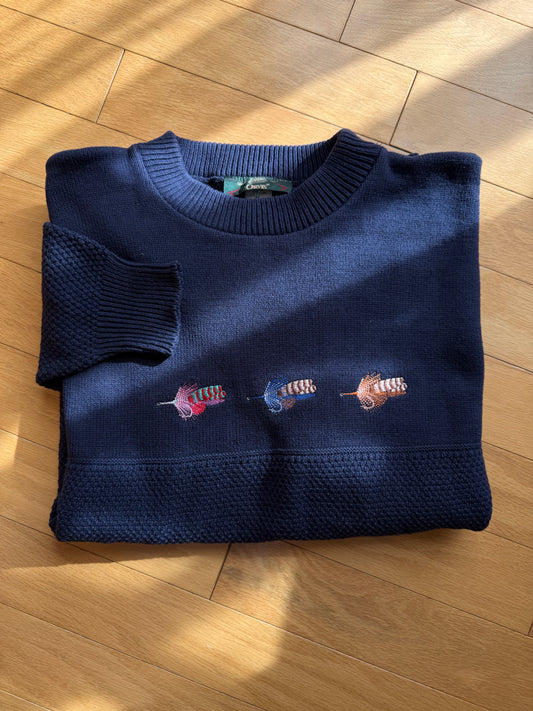 Vintage Orvis Feather Fly Sweater