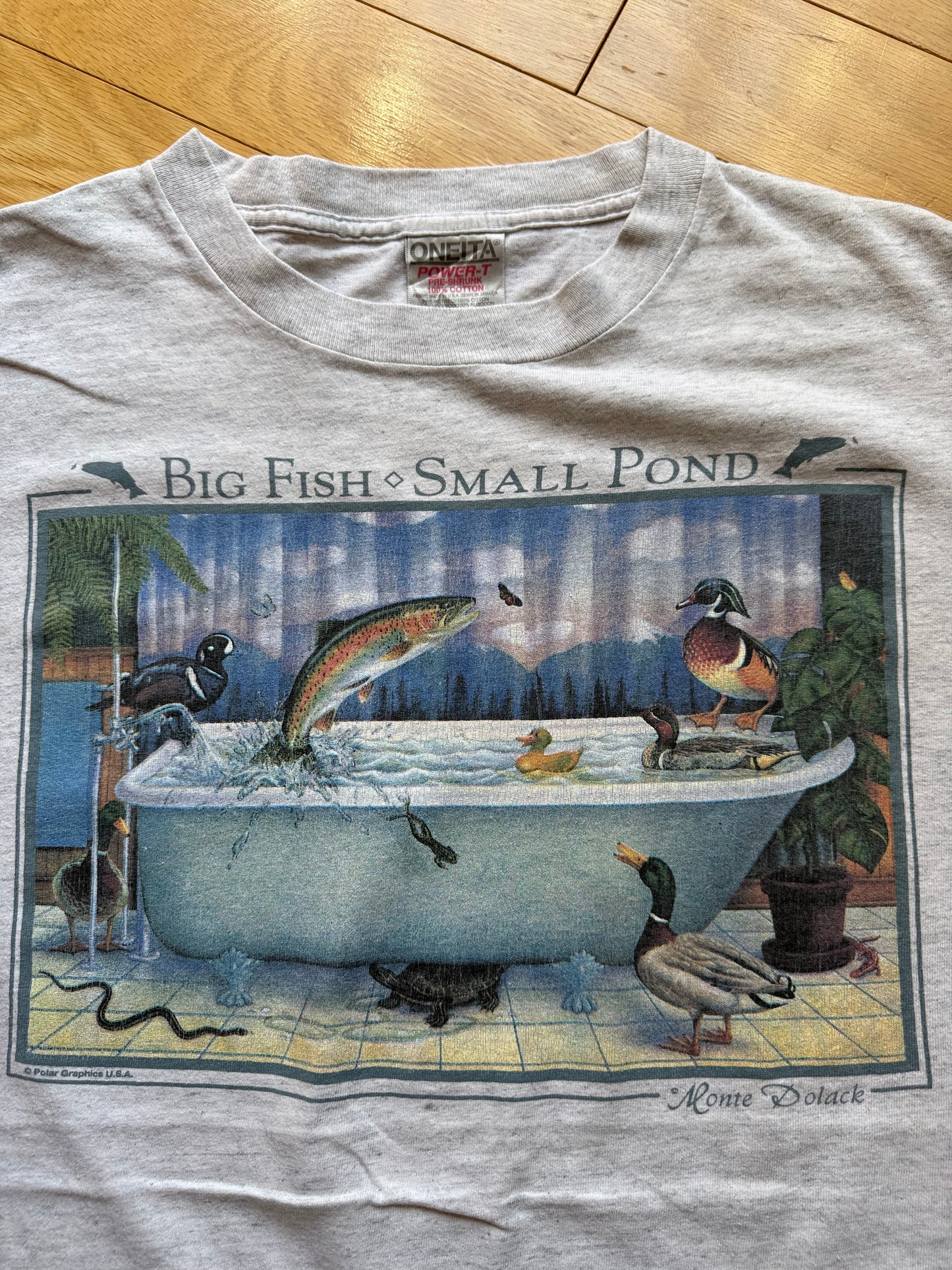 Vintage Big Fish Small Pond Tee. Size L