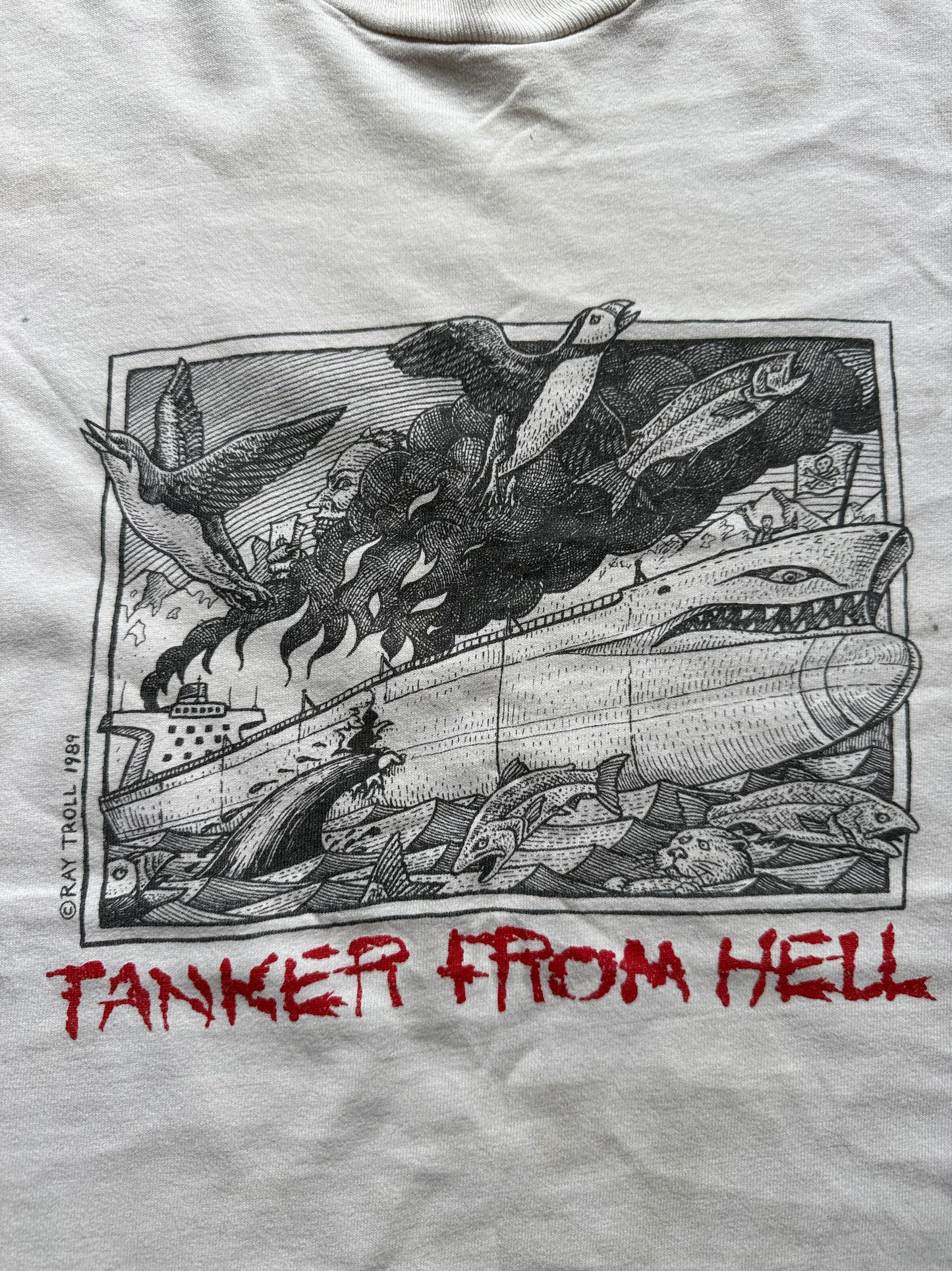 Vintage Ray Troll Tanker From Hell Tee. Size M