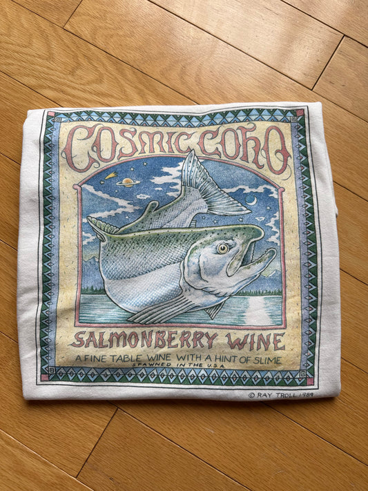 Vintage Ray Troll Cosmic Coho Salmonberry Wine Tee. Size L
