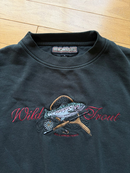 Vintage Headwaters Wild Trout Crewneck. Size XL