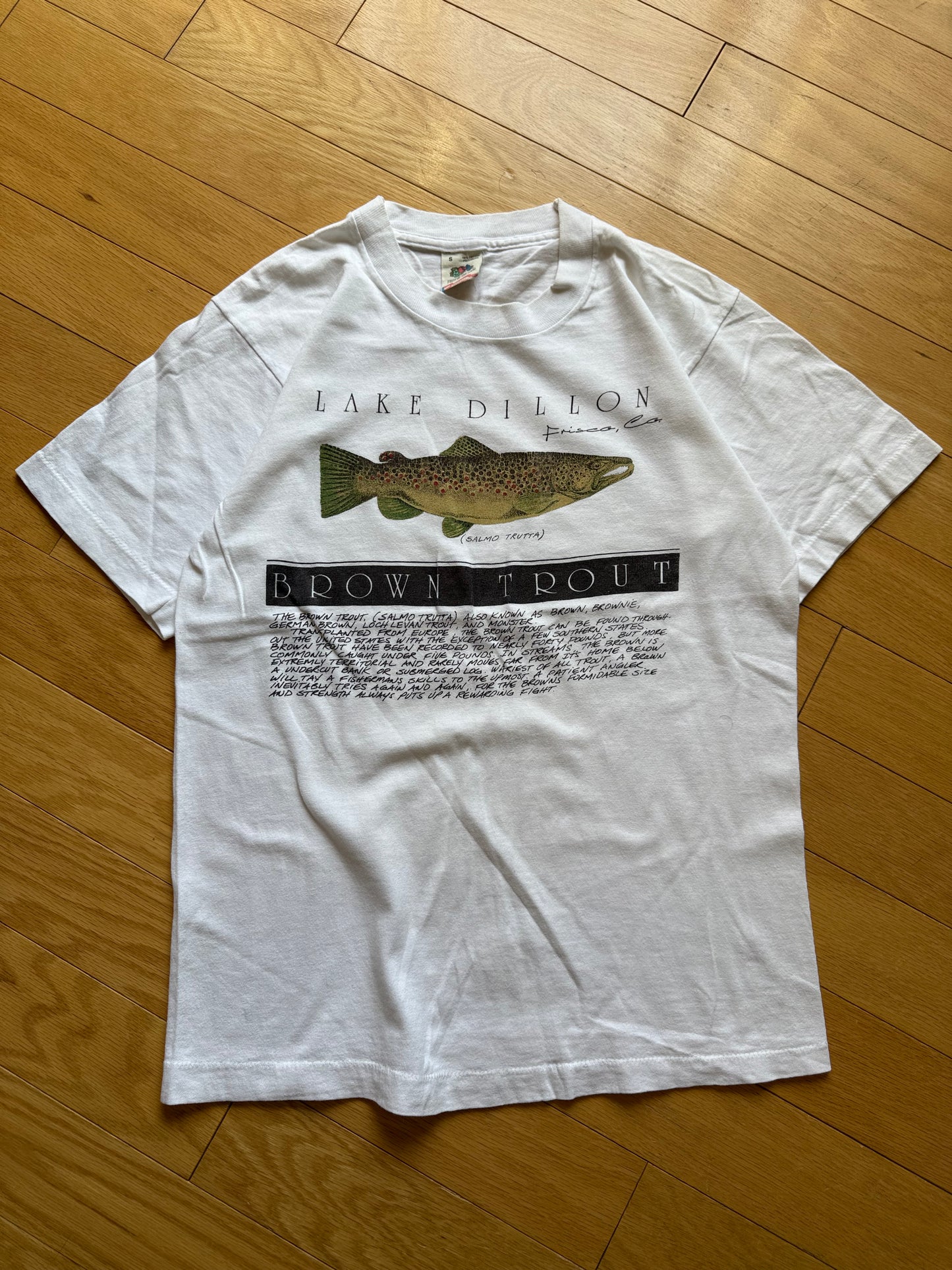 Vintage Lake Dillon Brown Trout Tee. Size S