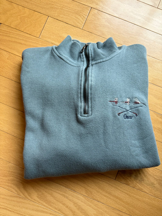 Vintage Orvis Embroidered Flies 1/4-Zip Pullover