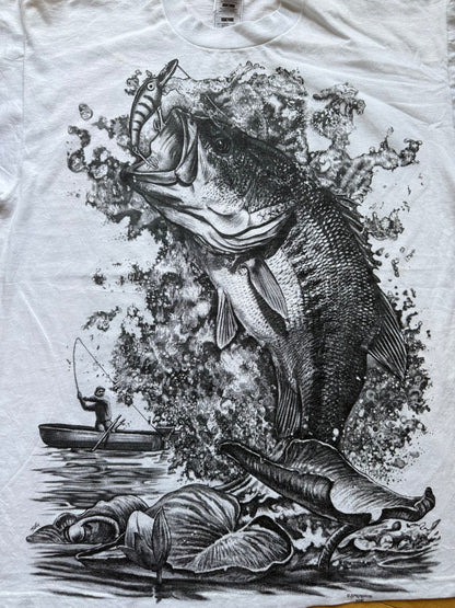 Vintage AOP Bass Tee. Size L
