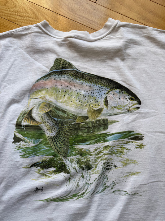 Vintage Al Agnew Rainbow Trout Tee. Size XXL