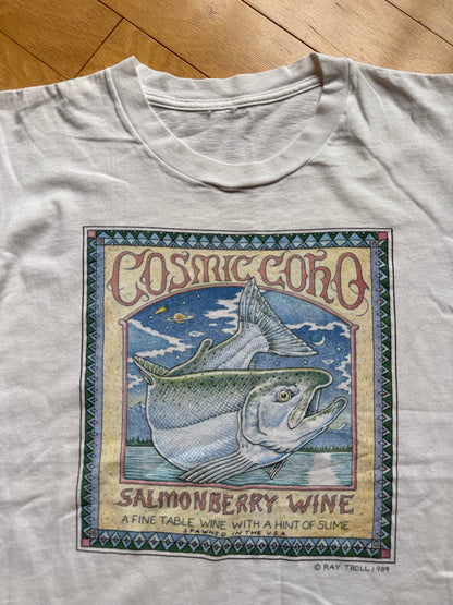 Vintage Ray Troll Cosmic Coho Salmonberry Wine Tee. Size L