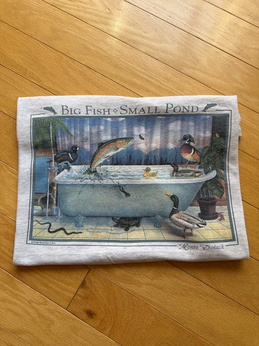 Vintage Big Fish Small Pond Tee. Size L
