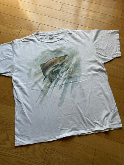 Vintage Salmon Tee. Size XL