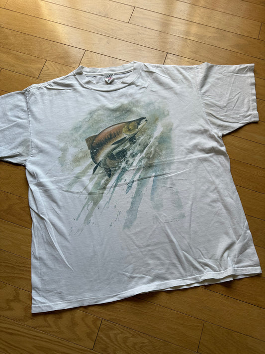 Vintage Salmon Tee. Size XL
