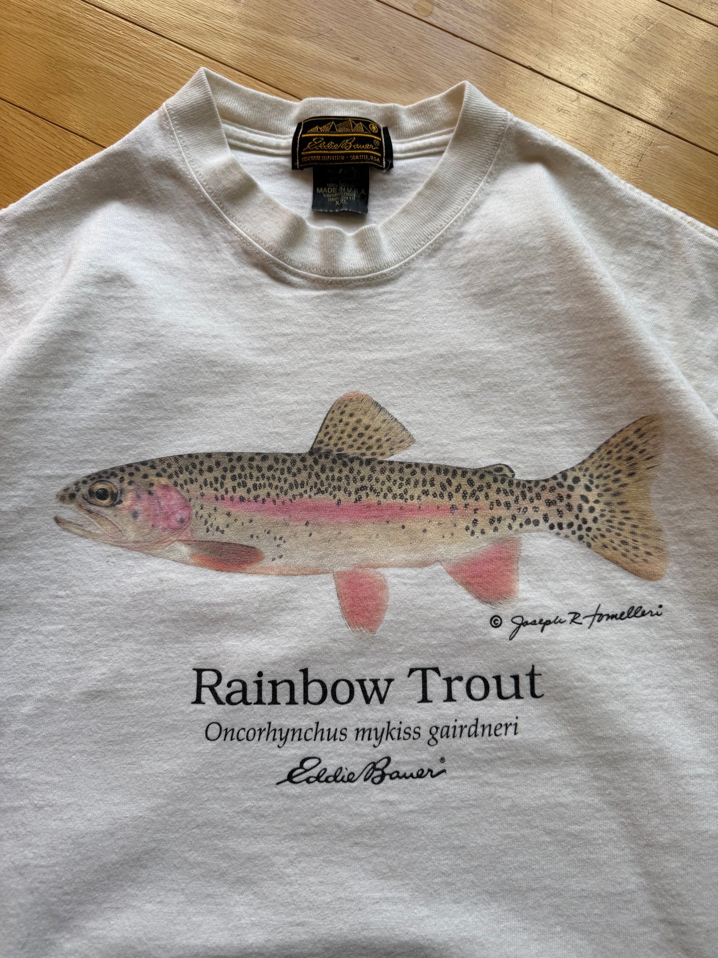 Vintage Eddie Bauer Joseph Tomelleri Rainbow Trout Tee
