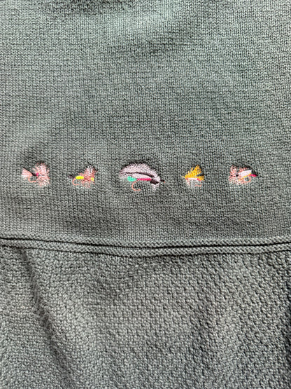 Vintage Orvis Embroiederd 5 Fly Sweater