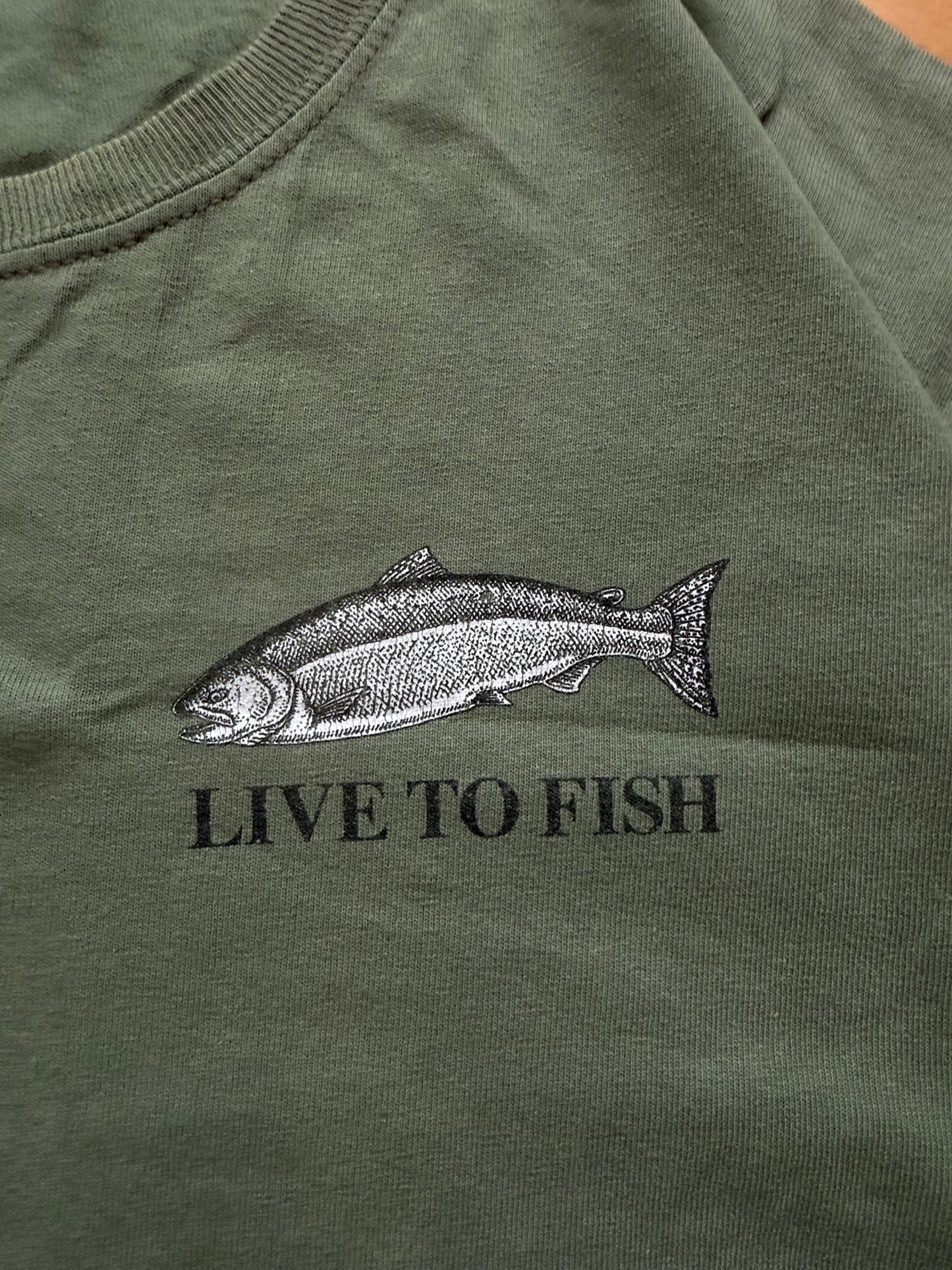 Vintage Ray Troll Fish To Live Live To Fish Tee. Size M