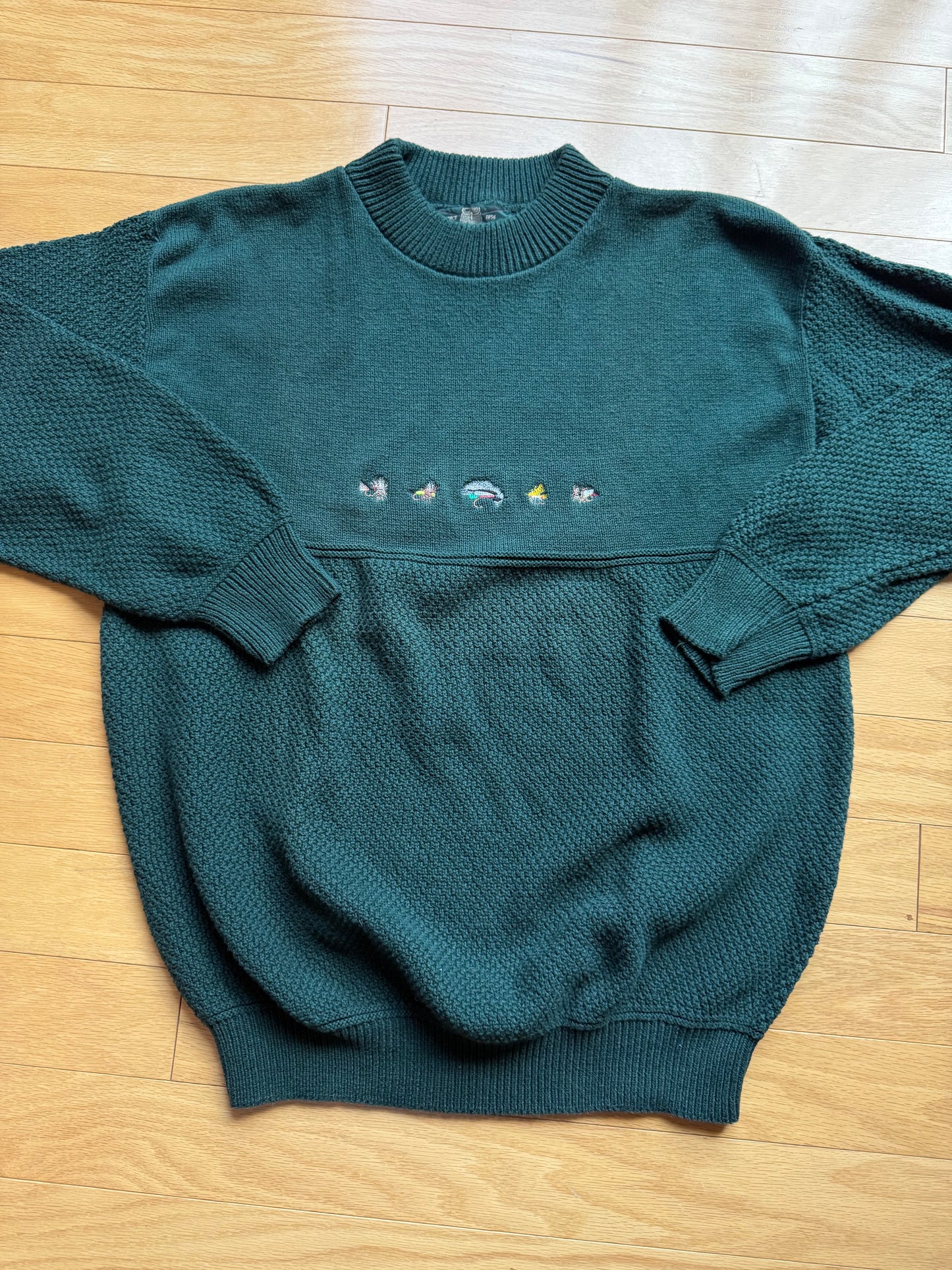 Vintage Orvis Embroiederd 5 Fly Sweater